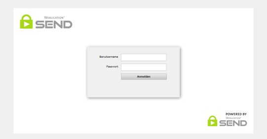 Loginmaske von Weblication® SEND